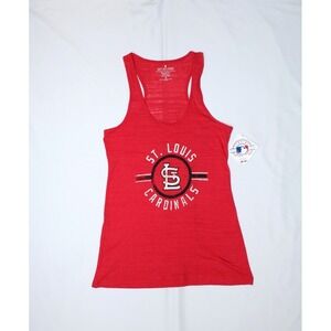 St Louis Cardinals MLB Womens Red Sheer Soft As A Grape Racerback Tank NWT Small
